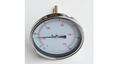 100mm Dial Temperature gauge, 1/2"bsp bottom entry, 4" pocket, 0-120 deg c